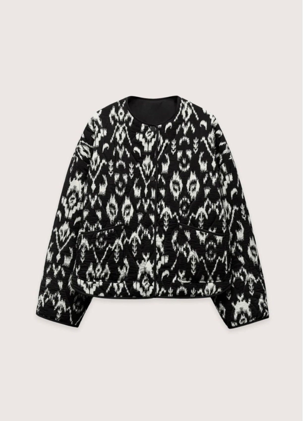 Veste kimono Noir Abstrait | Ikat