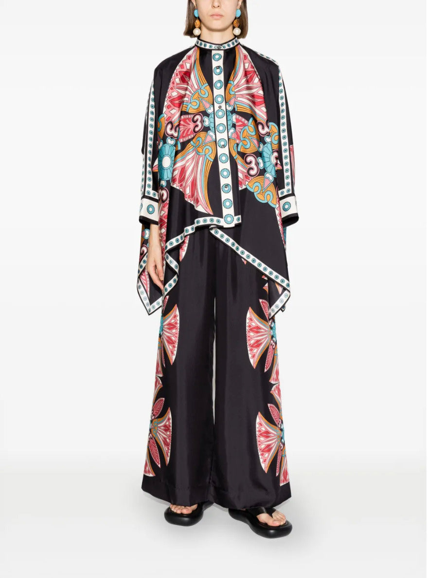 Ensemble Kimono Edition Limitée Noir Fleuri