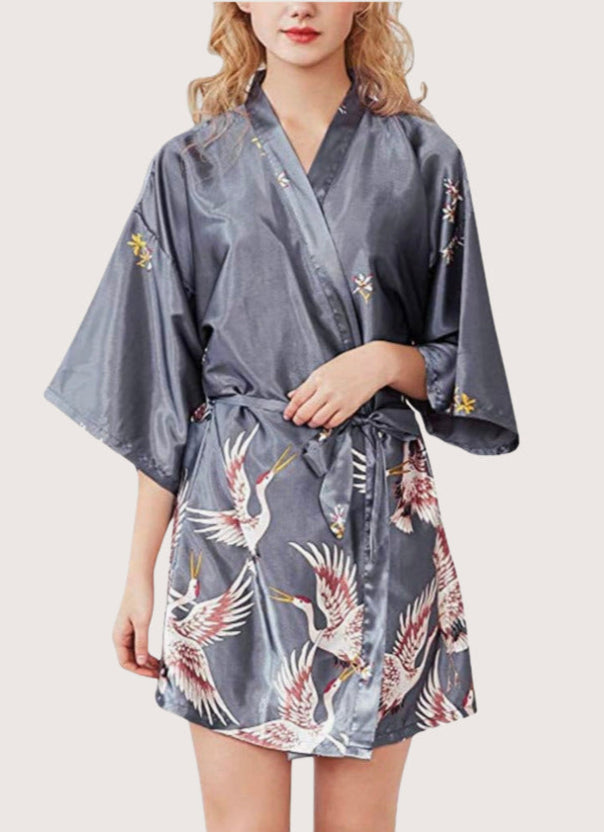 Mini Kimono Robe de nuit Gris Argenté