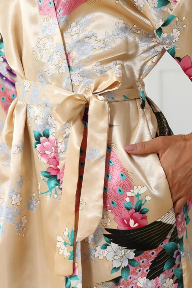 Kimono de nuit long | Safran Jaune