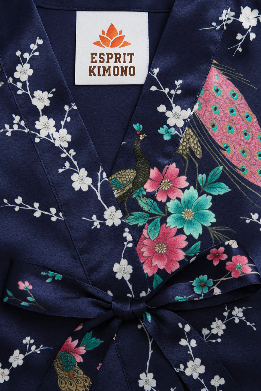 Kimono Robe de nuit court | Encre de nuit