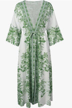 Kimono Robe longue ceinturée | Émeraude douce