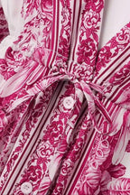 Kimono Robe longue ceinturée | Fleur de cerisier