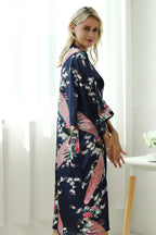 Kimono de nuit long | Indigo céleste