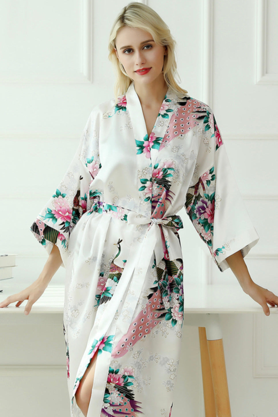 Kimono de nuit long | Neige Blanche