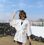 Veste Kimono Japonaise Yukata Blanc