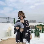 Veste Kimono Japonaise Ciel Noir