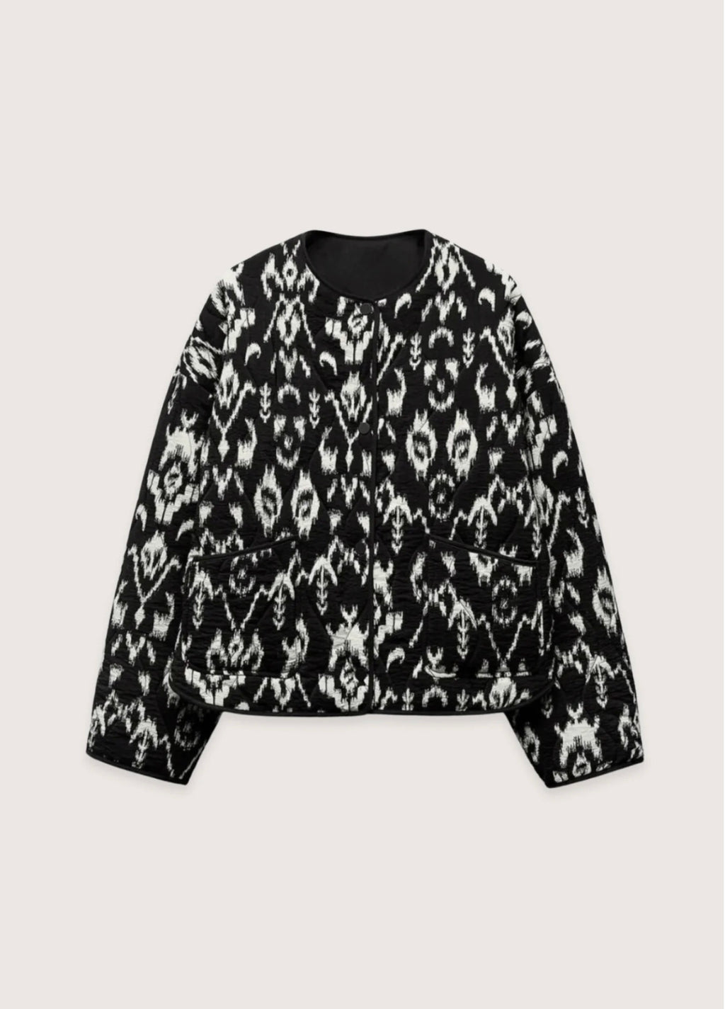 Veste kimono Noir Abstrait | Ikat