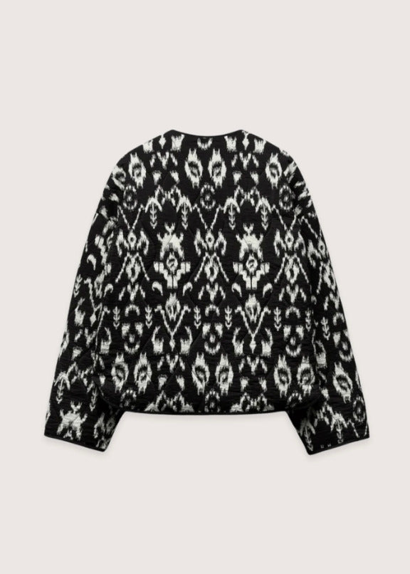 Veste kimono Noir Abstrait | Ikat