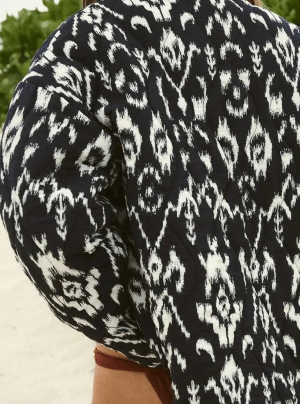 Veste kimono Noir Abstrait | Ikat