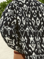 Veste kimono Noir Abstrait | Ikat