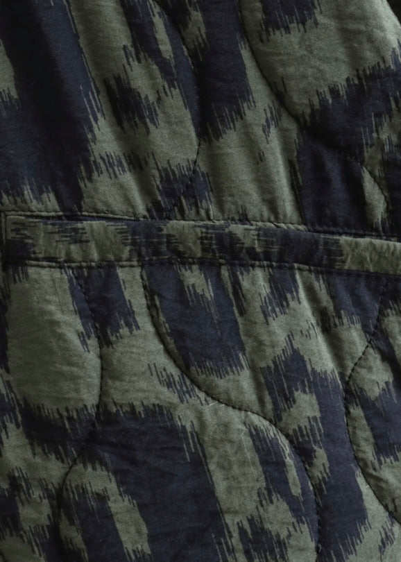 Veste kimono vert olive | Ikat