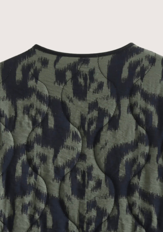 Veste kimono vert olive | Ikat