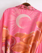 Kimono Boho étoile de Lune Rose