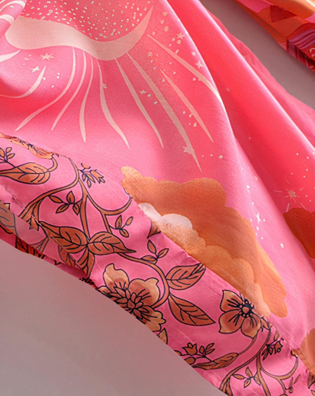 Kimono Boho étoile de Lune Rose