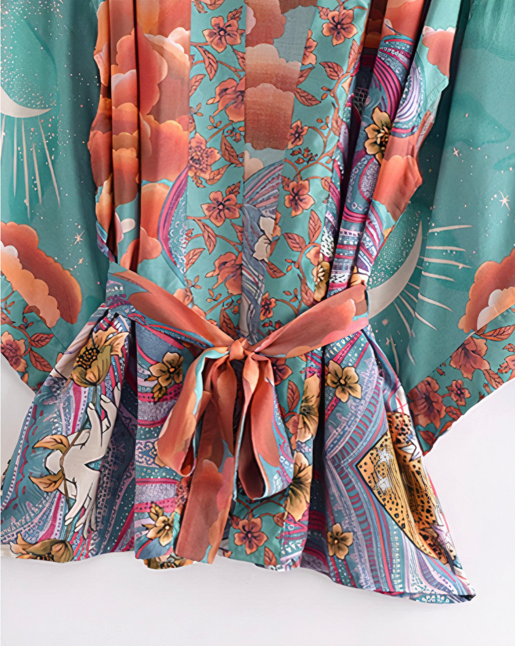 Kimono Boho étoile de Lune Vert Premium