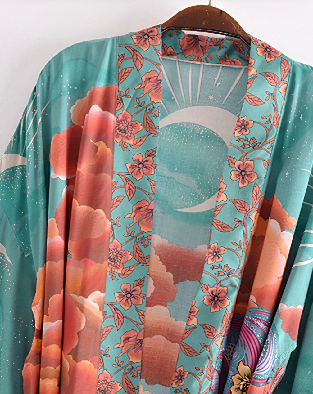 Kimono Boho étoile de Lune Vert Premium