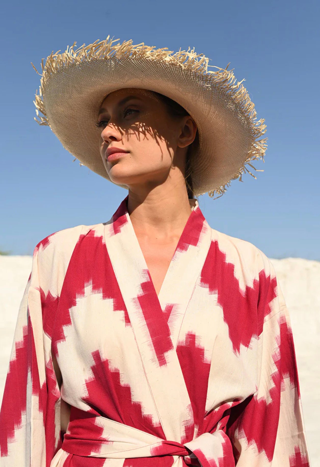 Kimono Robe de Plage Longue Rouge Premium