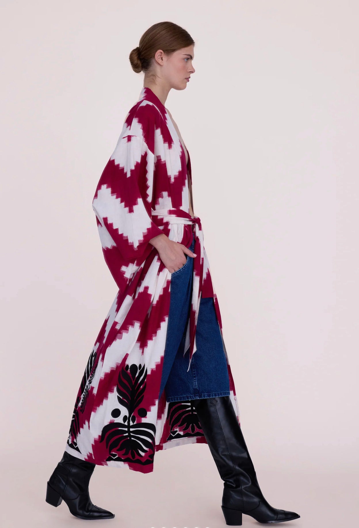 Kimono Robe de Plage Longue Rouge Premium