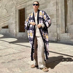 Kimono Robe de Plage Longue Rose Pourpre
