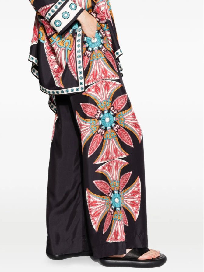 Ensemble Kimono Edition Limitée Noir Fleuri