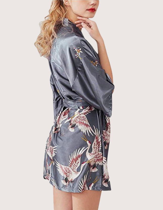 Mini Kimono Robe de nuit Gris Argenté
