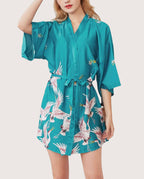 Mini Kimono Robe de nuit d'été Bleu Clair