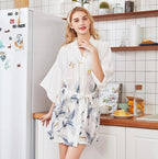 Mini Kimono Robe de nuit d'été Blanc des Neiges