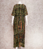 Robe Kimono Tie and Dye Manches Mi-longues vert profond