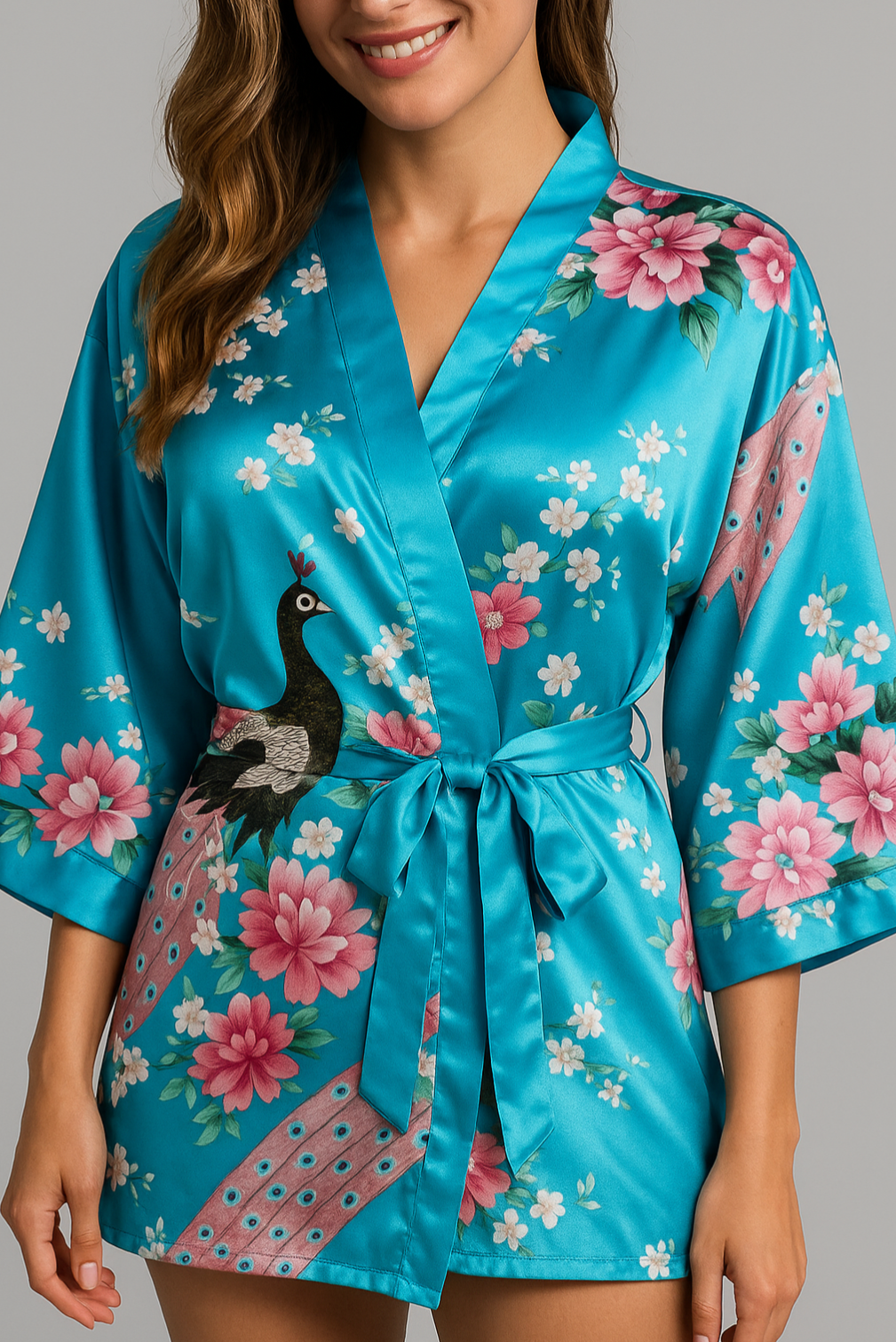 Kimono Robe de nuit court | Perle de Lazuli