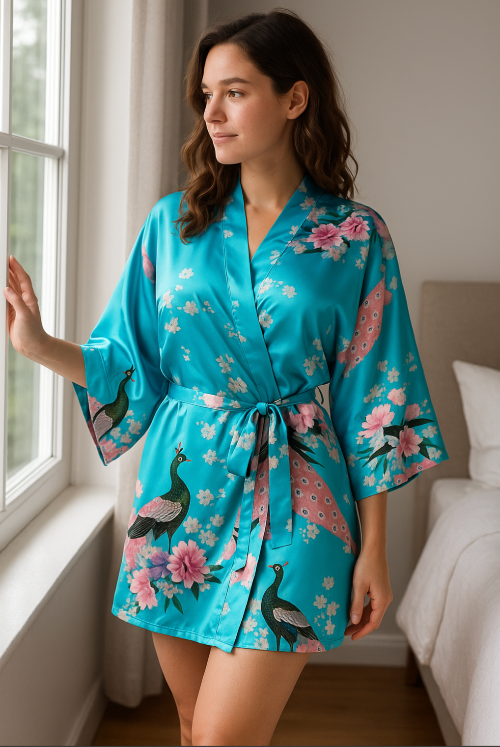 Kimono Robe de nuit court | Perle de Lazuli