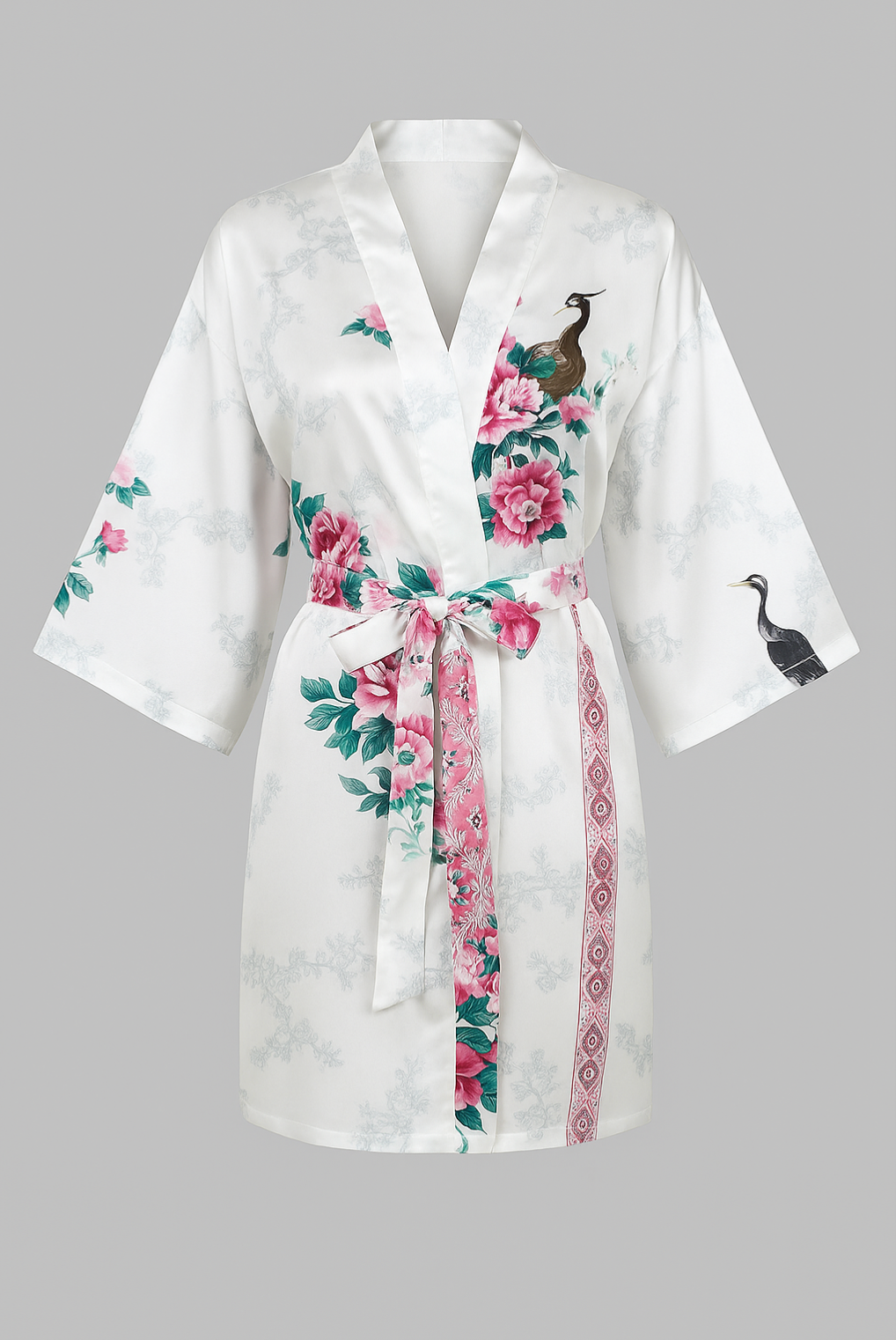 Kimono Robe de nuit court  | Riz nacré