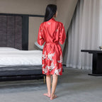 Mini Kimono Robe de nuit d'été Rouge vin