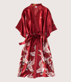 Mini Kimono Robe de nuit d'été Rouge vin