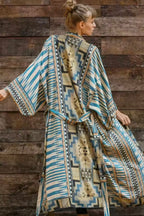 Kimono de plage Abstrait Bleu