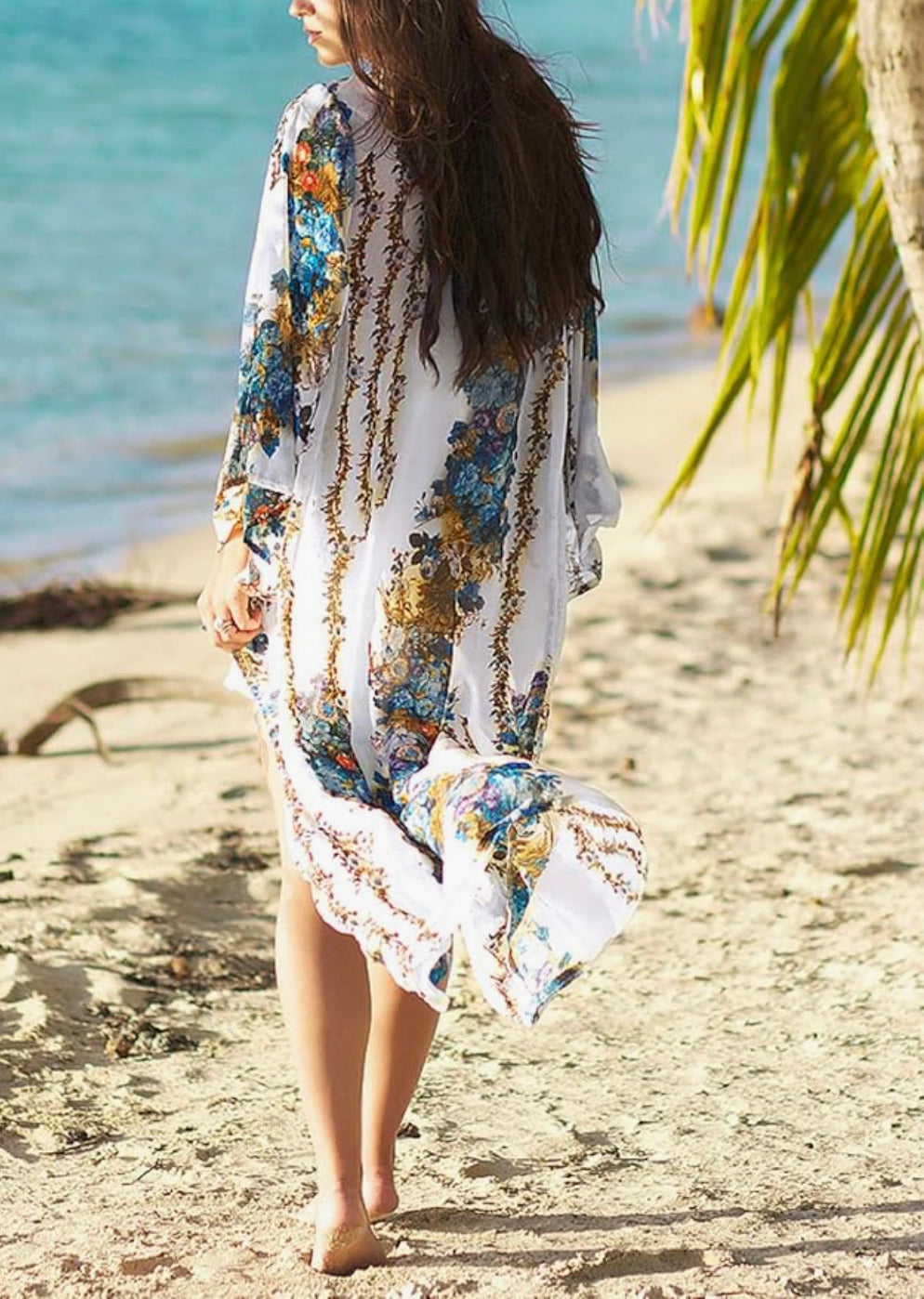 Kimono de plage Blanc neige