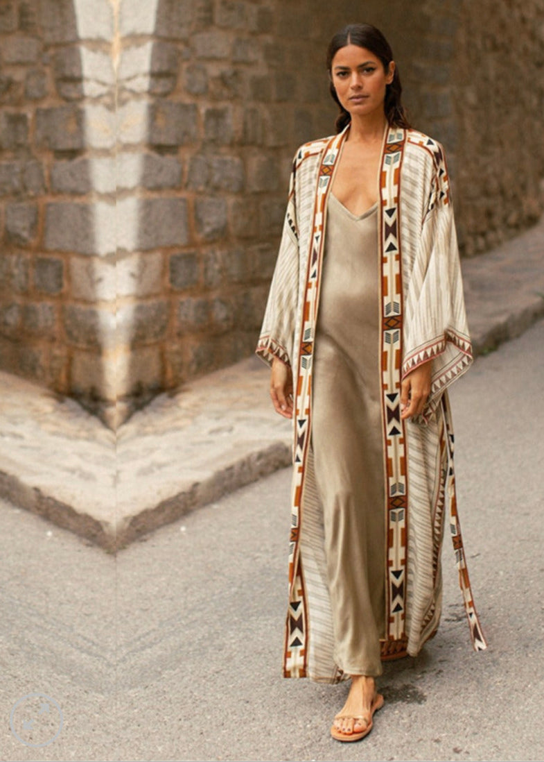 Kimono de plage Gris