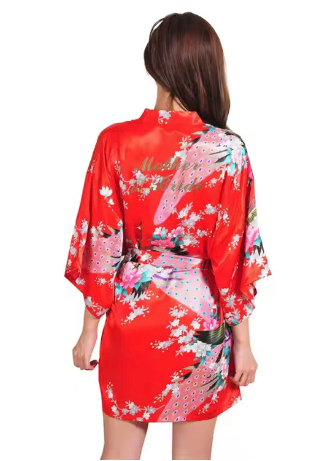 Kimono Robe de nuit court | Feu royal