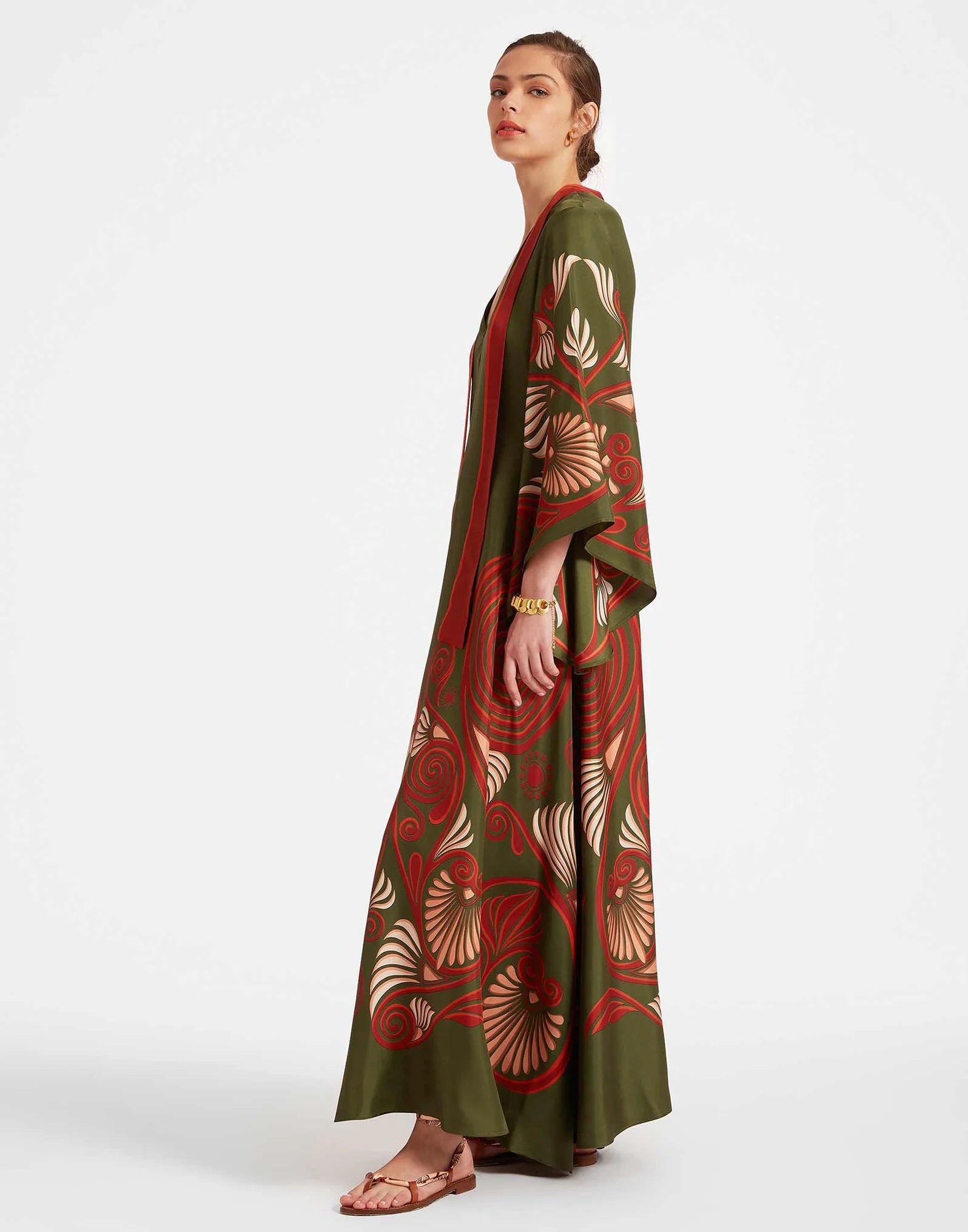 Robe kimono réversible | Vert sauvage