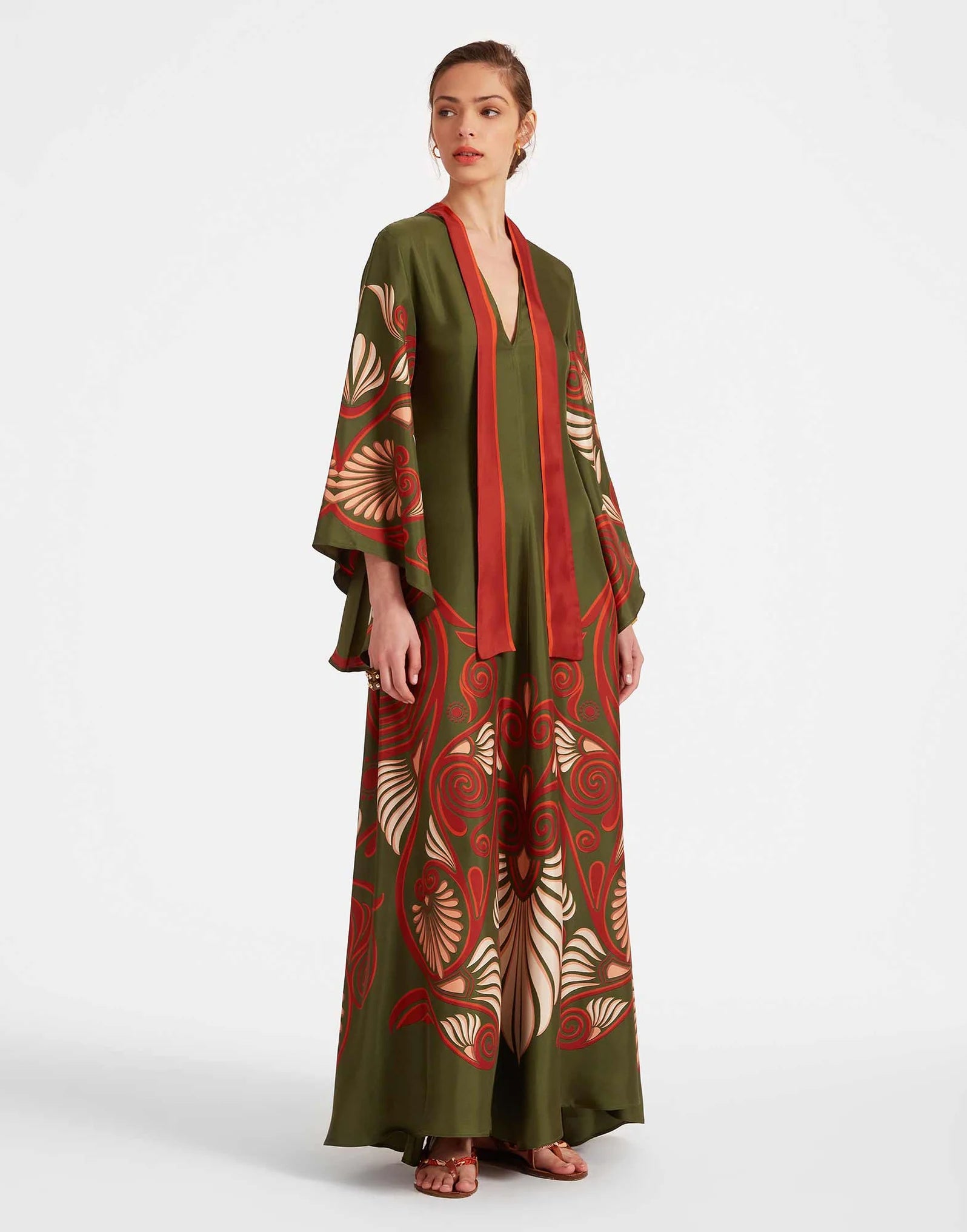 Robe kimono réversible | Vert sauvage