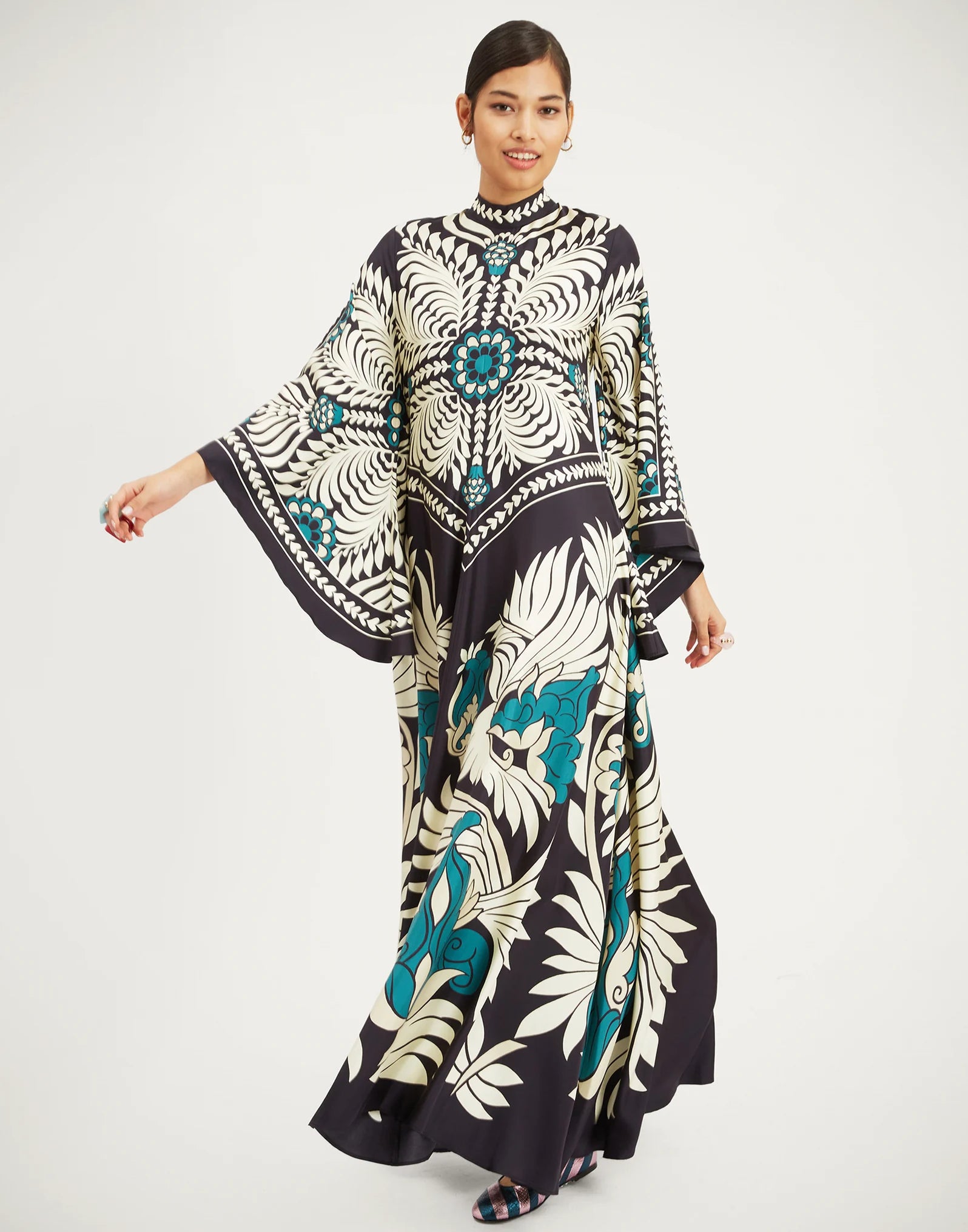 Robe kimono réversible | Bleu Abstrait