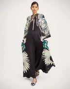 Robe kimono réversible | Bleu Abstrait
