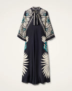 Robe kimono réversible | Bleu Abstrait