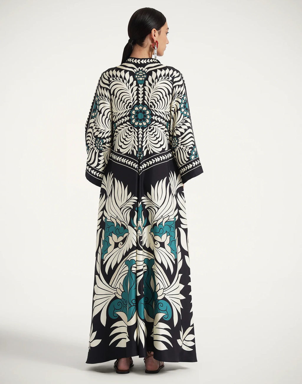 Robe kimono réversible | Bleu Abstrait