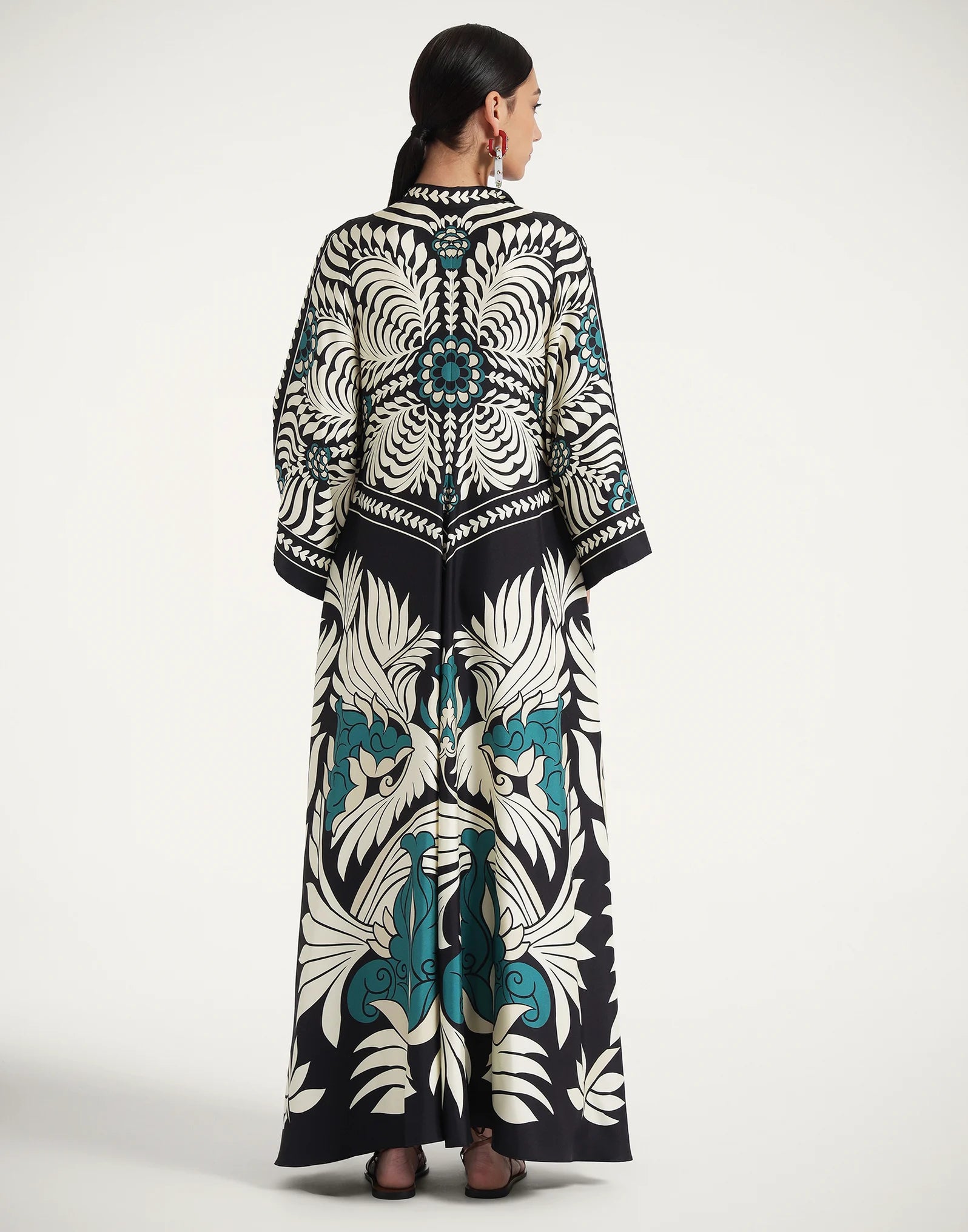 Robe kimono réversible | Bleu Abstrait