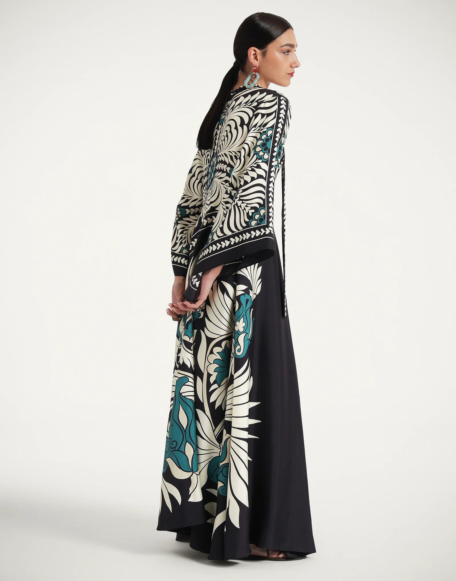 Robe kimono réversible | Bleu Abstrait
