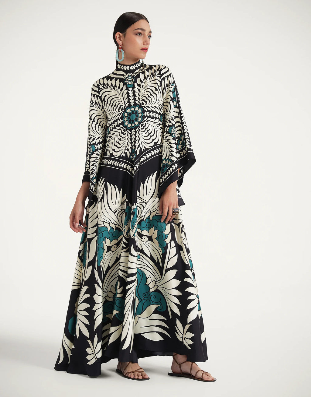 Robe kimono réversible | Bleu Abstrait