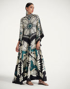 Robe kimono réversible | Bleu Abstrait