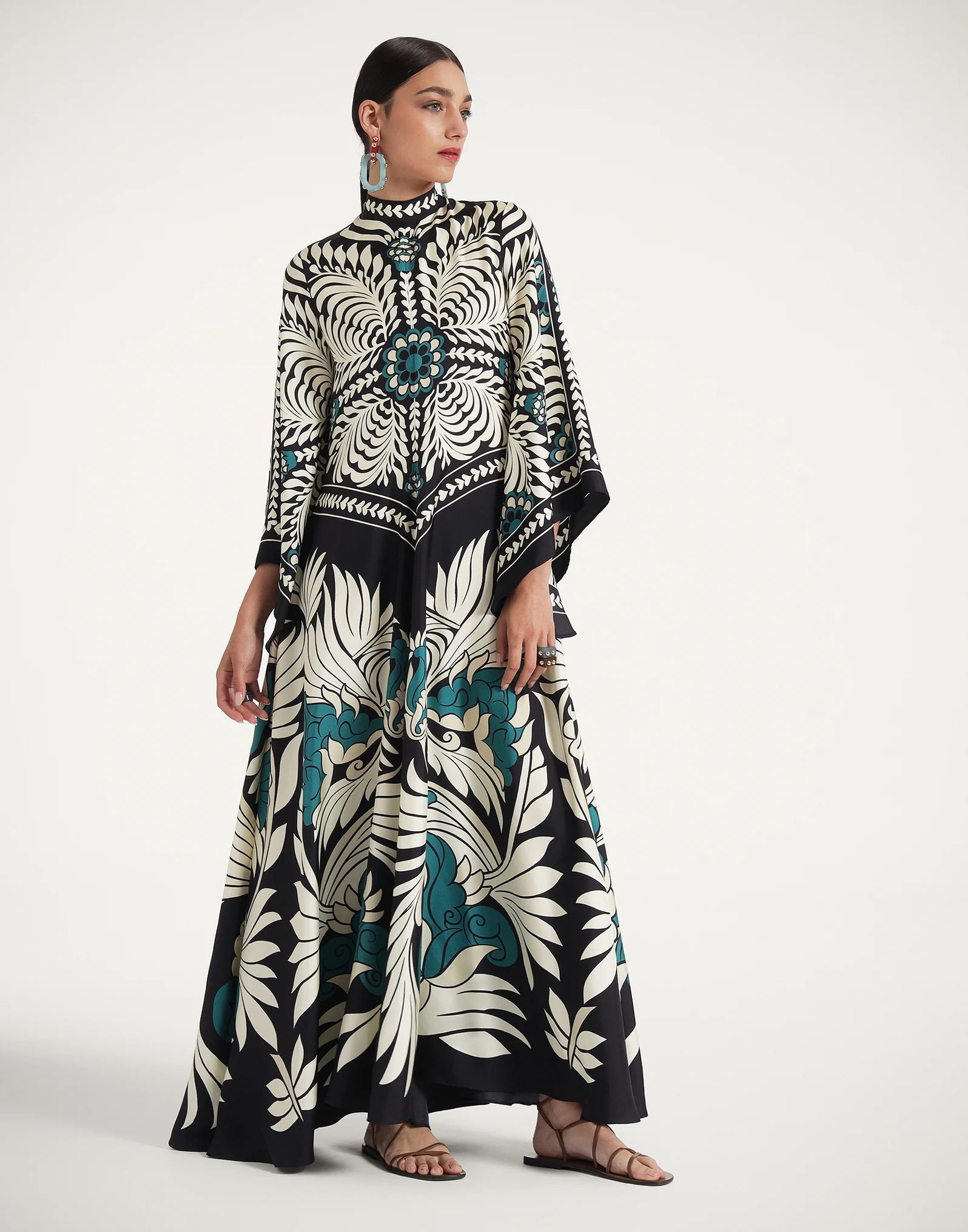 Robe kimono réversible | Bleu Abstrait