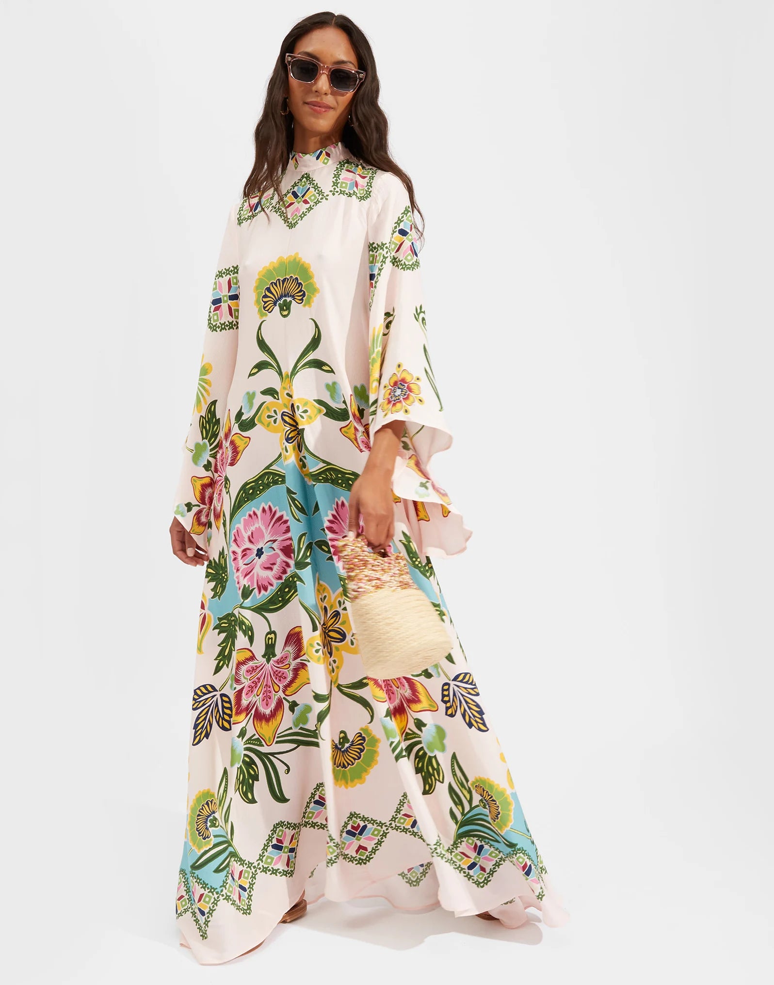 Robe kimono réversible | Blanc Fleuri